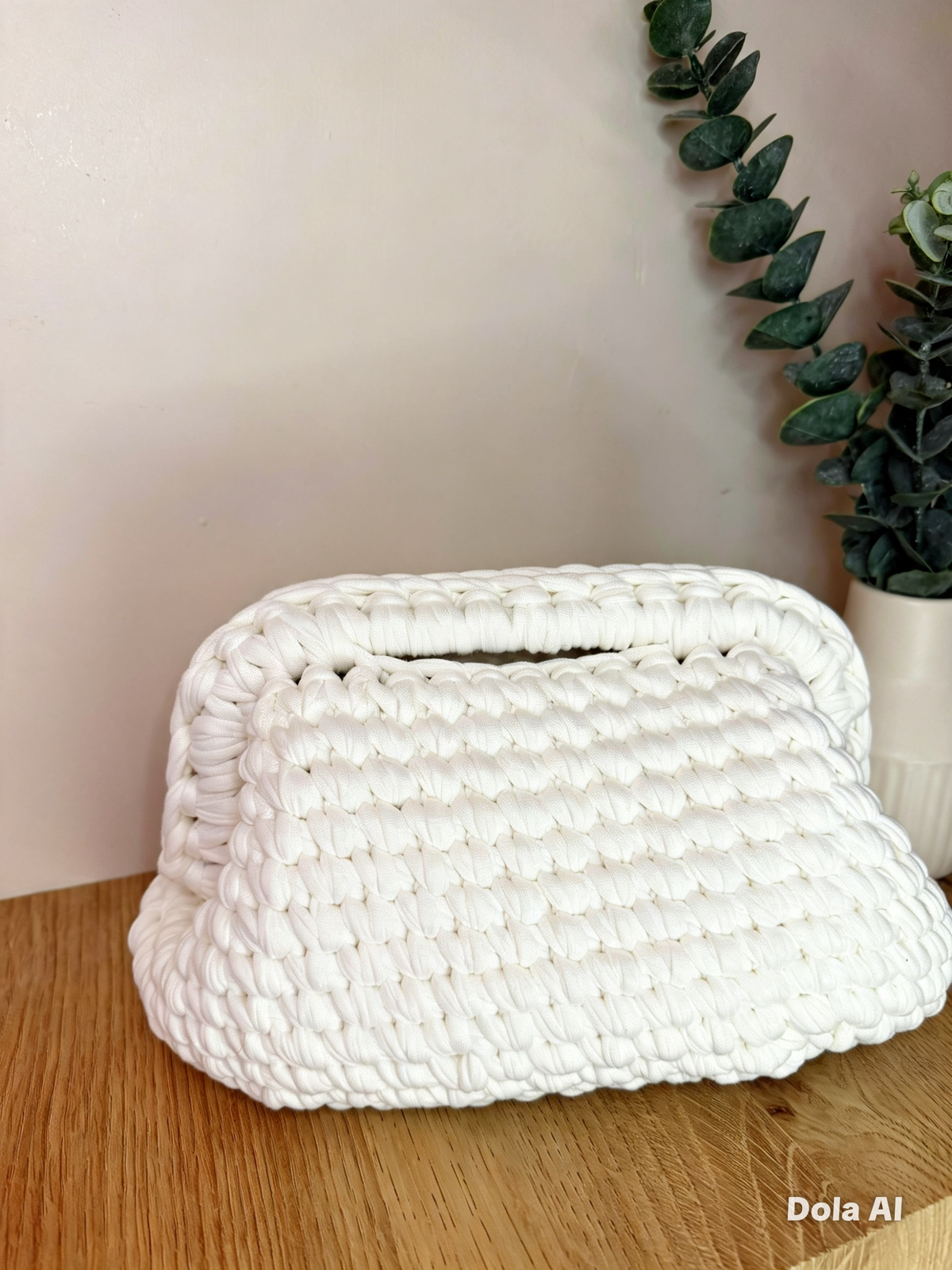 White clutch bag